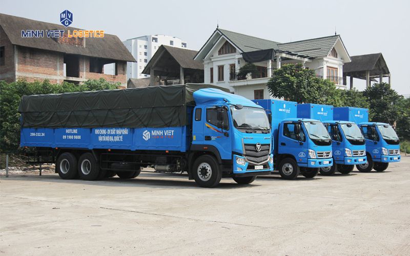 Minh Việt Logistics có số lượng xe tải lớn, đa dạng về trọng lượng, kích cỡ